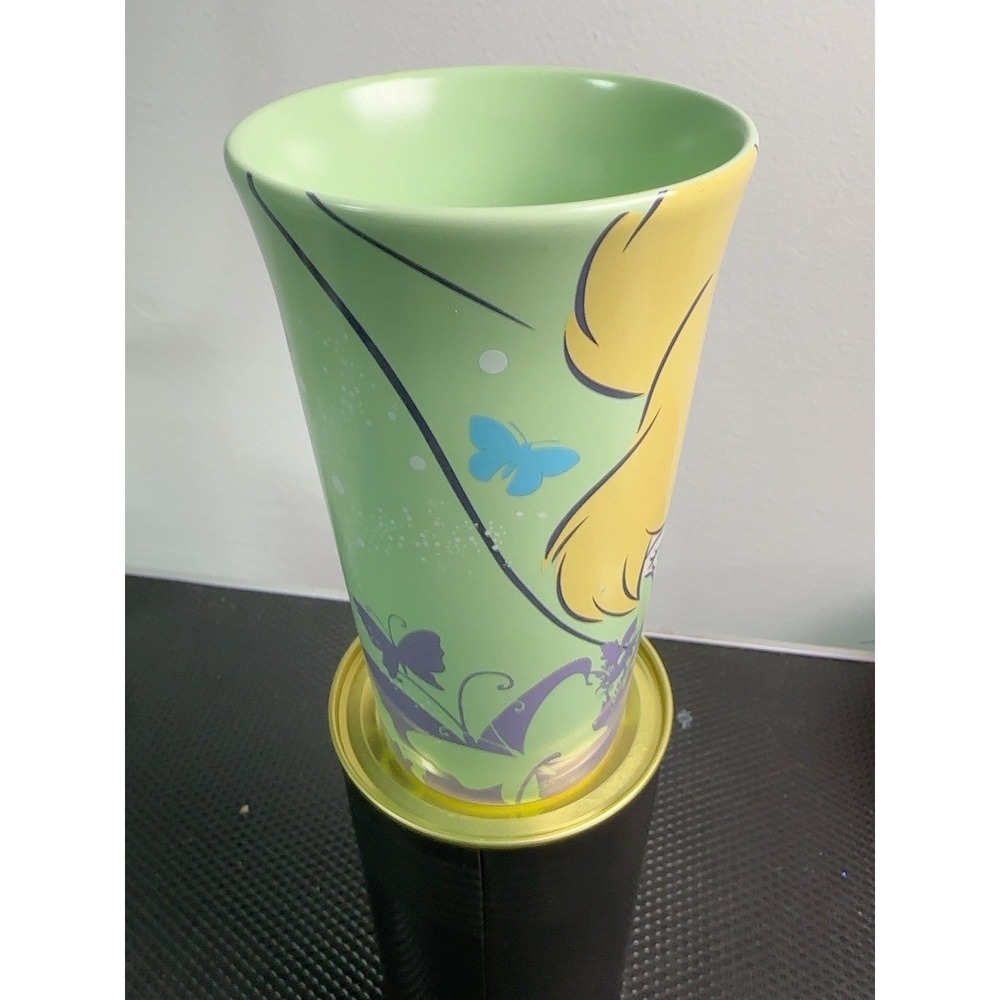 Disney Tinker Bell Tall Latte Mug Green Ceramic Butterfly Fairy Coffee Cup